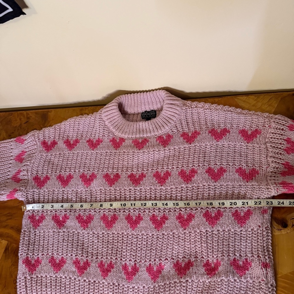 Major Label Group XL Pink Heart Oversized Sweater Knit - Picture 6 of 10